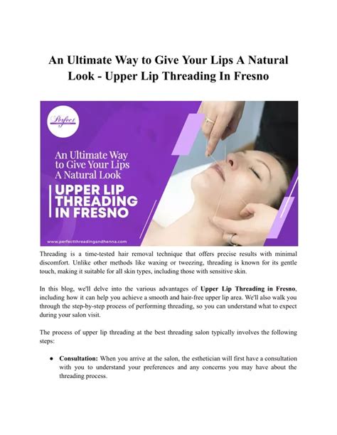 PPT - An Ultimate Way to Give Your Lips A Natural Look - Upper Lip Threading In Fresno ...