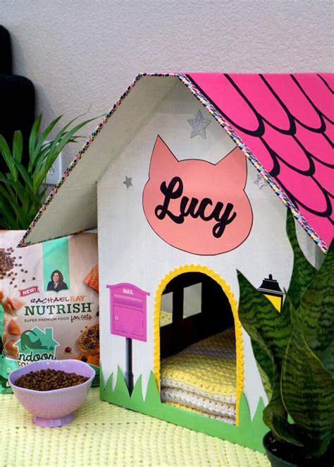 DIY Cardboard Cat House - Happiness is Homemade