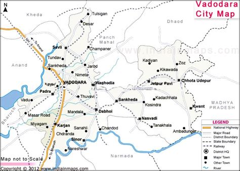 Vadodara City Map | City Map in India | Pinterest