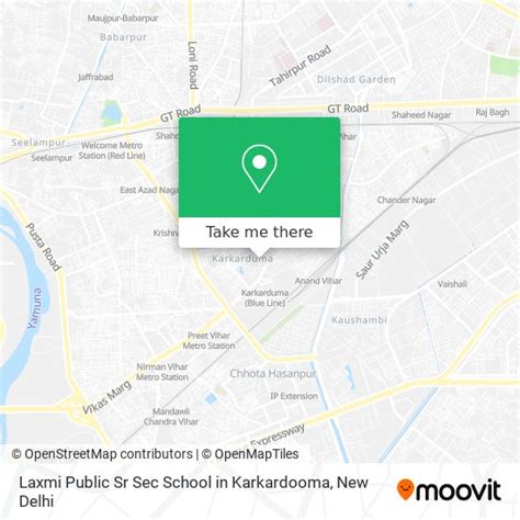 How to get to Laxmi Public Sr Sec School in Karkardooma in Delhi by Bus, Metro or Train?