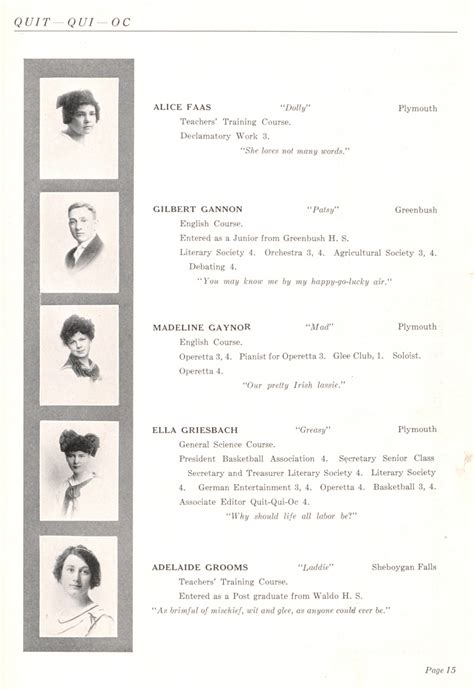 Page 15, 1916 Plymouth High School Yearbook