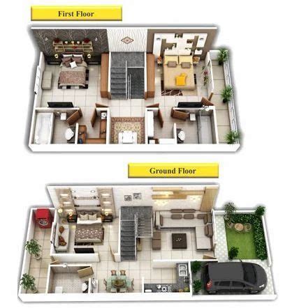 Duplex 3D View - 3D House Plans Manufacturer from Bhopal