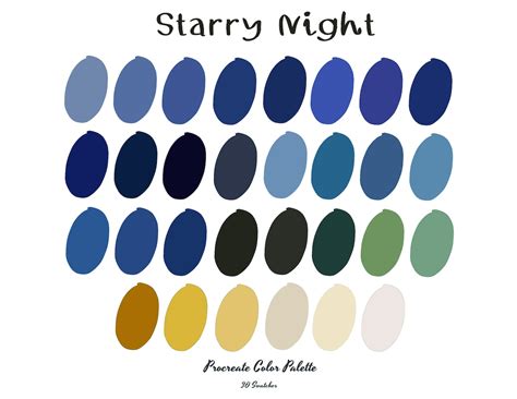 STARRY NIGHT Color Palette / Procreate Tool / Colour for Graphic Design - Etsy