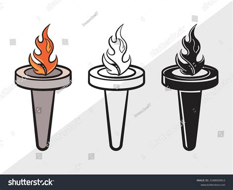 Burning Torch Clipart Svg Printable Vector Stock Vector (Royalty Free ...