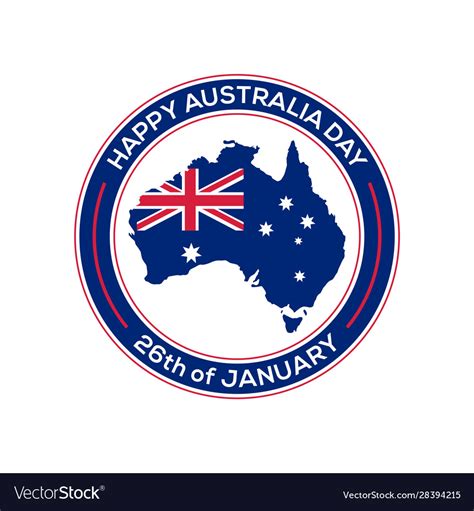 Happy australia day 26th january map australia Vector Image