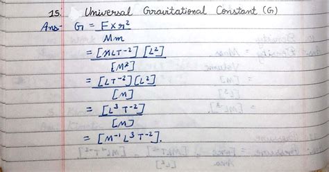 What is the dimensional formula of universal gravitational constant ...