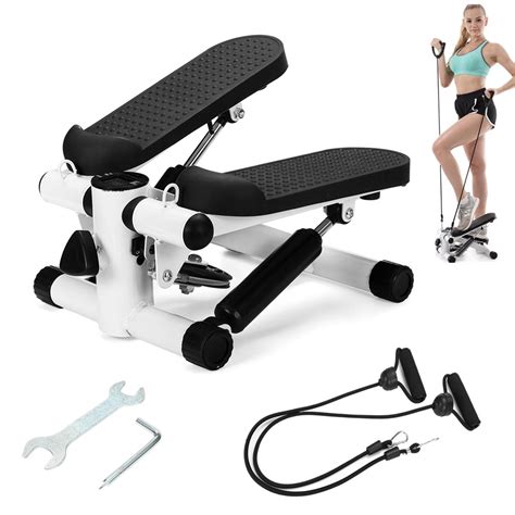 Portable Mini Stepper Exercise Pedal w/ Resistance Bands Aerobic ...