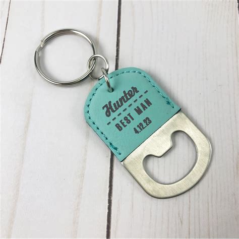 Engraved Groomsmen Leatherette Keychain Bottle Opener | GiftsForYouNow