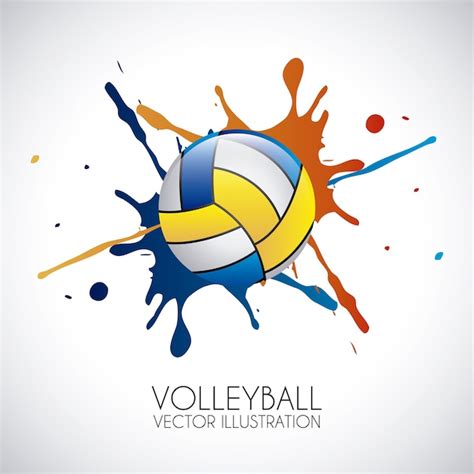 Premium Vector | Volleyball design over gray background vector illustration