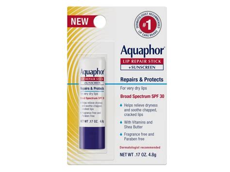 Aquaphor Lip Repair Stick + Sunscreen, SPF 30, 0.17 oz/4.8 g ...