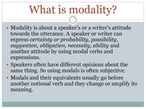 Modals and their equivalents - online presentation