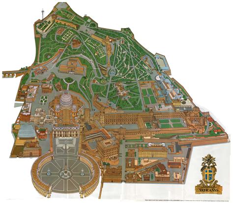 Panoramic map of Vatican. Vatican panoramic map | Vidiani.com | Maps of all countries in one place