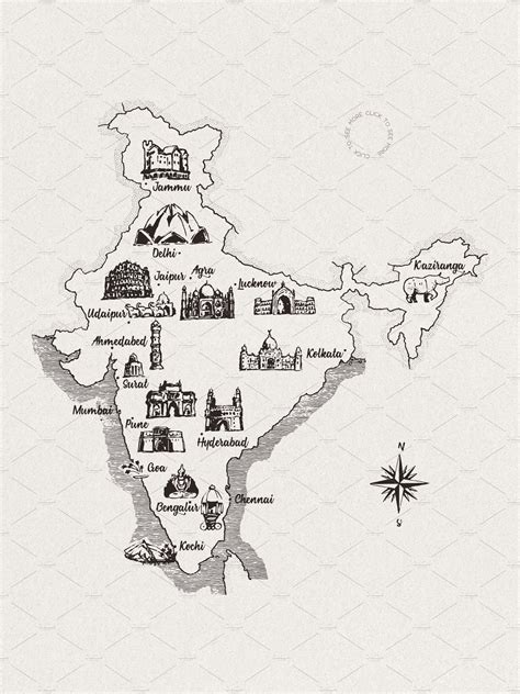Old School Vintage Map Of India | India map, Map, Illustrated map