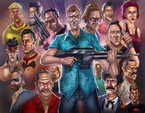 GTA Vice city (characters) by huzzain | Gta, Grand theft auto artwork, Grand theft auto