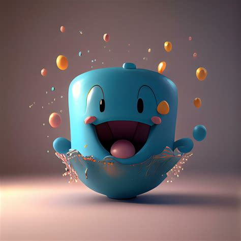 Cute blue ice cube with funny face. 3D rendering., Image 23184169 Stock Photo at Vecteezy