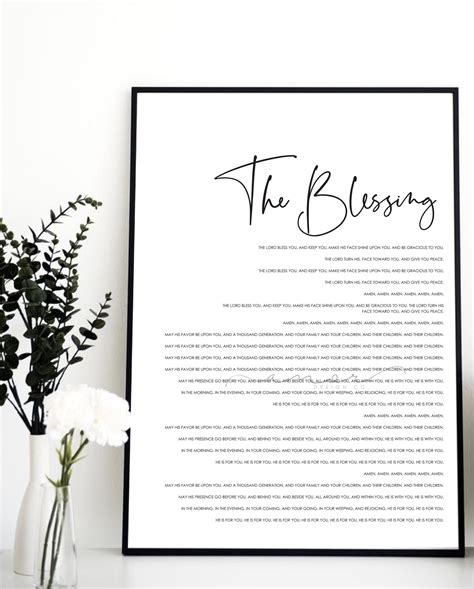 The Blessing Elevation Worship Lyrics Art Print Elevation | Etsy