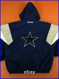 Dallas Cowboys Vintage Starter Medium ¼ Zip Anorak Hooded Puffer Coat ...