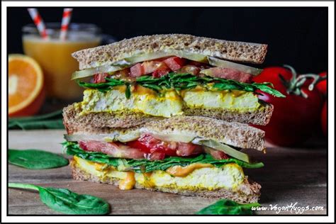 Vegan Breakfast Sandwich - Vegan Huggs - Hearty Breakfast