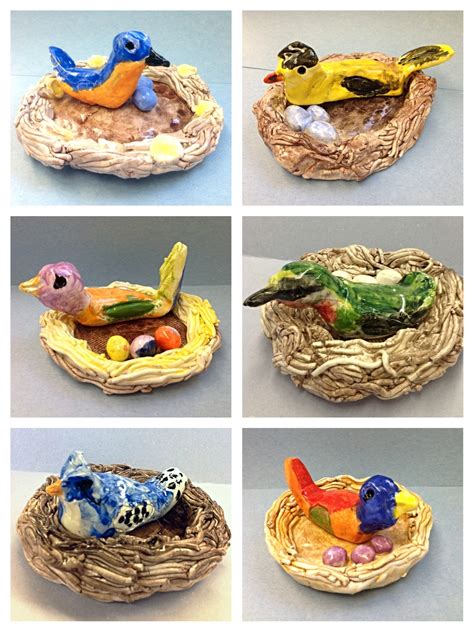 BES Art: Clay Birds in a Nest