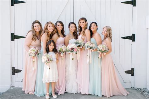 Long Pastel-Colored Bridesmaid Dresses