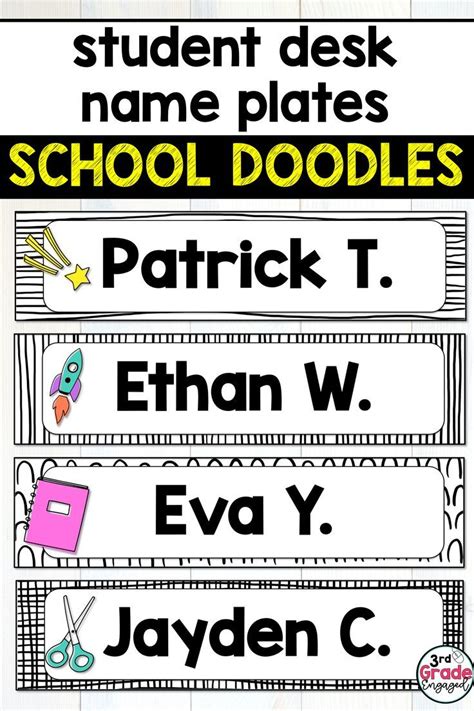 Back to School Editable Student Desk Name Tags Plates Classroom Decor ...