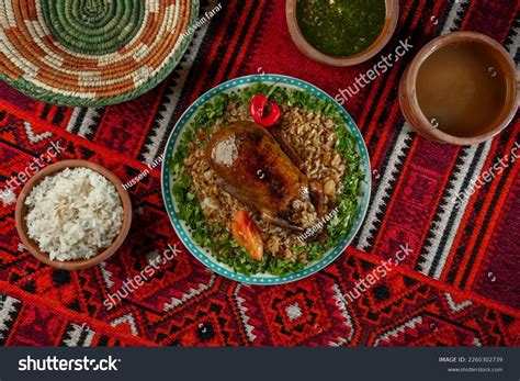 Arabic Cuisine Egyptian Traditional Stuffed Pigeon Stock Photo ...