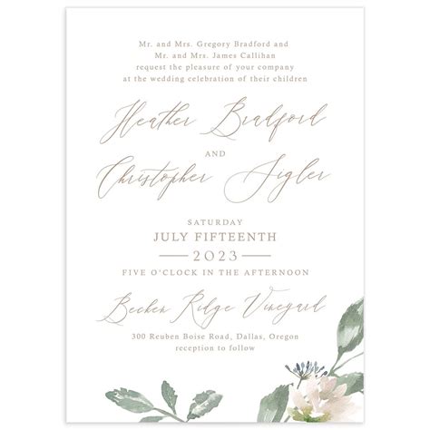 Watercolor Floral Wedding Invitations