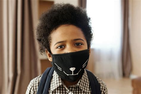 Little Boy Wearing a Face Mask With a Design · Free Stock Photo