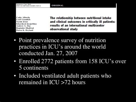 PPT - Iatrogenic Malnutrition in the ICU: Time for a Change! PowerPoint ...