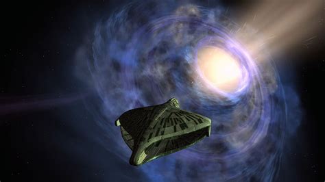 Ship entering Bajoran wormhole from Alpha to Gamma Quadrant (Star Trek ...