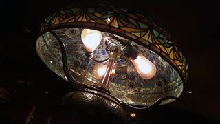 peacock table lamp interior detail - Tiffany Studios | Flickr