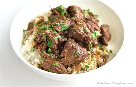 Easy Stew Beef and Rice Recipe - She Wears Many Hats