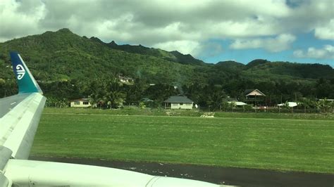 Air New Zealand B767-300ER departure takeoff taxi @ RAR Rarotonga ...