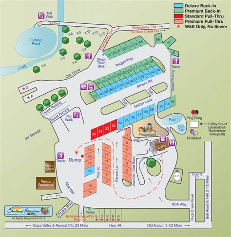 Park Map - Auburn California RV Park and Family Campground Resort