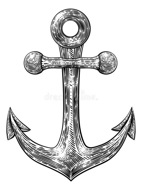 Anchor from Boat or Ship Tattoo Drawing Stock Vector - Illustration of ...