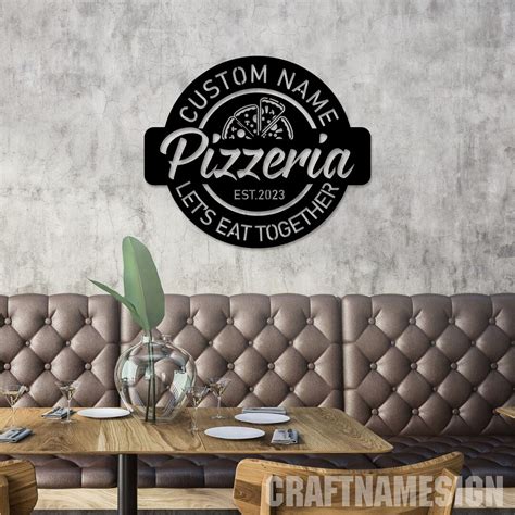 Custom Pizzeria Sign, Pizza Sign, Shop Sign, Kitchen Decor, Personalised Gift, Metal Sign ...