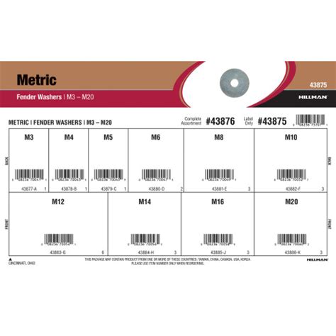 Metric Fender Washers Assortment (M3 thru M20) | Fender Washers ...