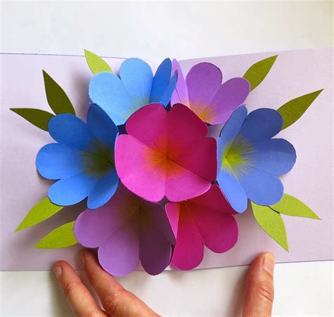 Pop Up Flower Card Template Printable