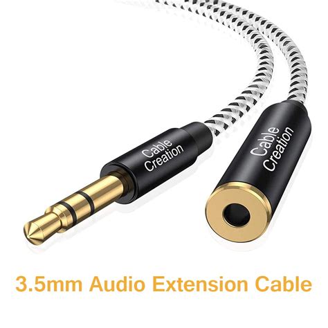 CableCreation 3.5mm Audio Extension Short Cable, 3.5mm Male to Female Stereo Audio Cable with ...