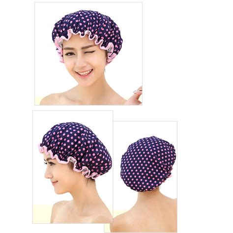 1 PCS Women Shower Caps Colorful Bath Shower Hair Cover Adults ...