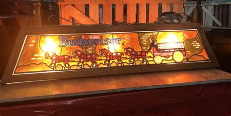 Vintage Budweiser Pool Table Light - Stained Glass Look made out of ...