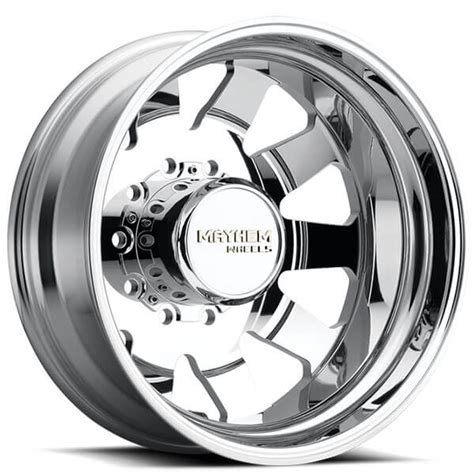 22" Mayhem Wheels 8181 Challenger Dually Polished Off-Road Rims #MHM051-1