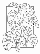 Tropical Leaves coloring Page audrey Chenal – Artofit sketch template