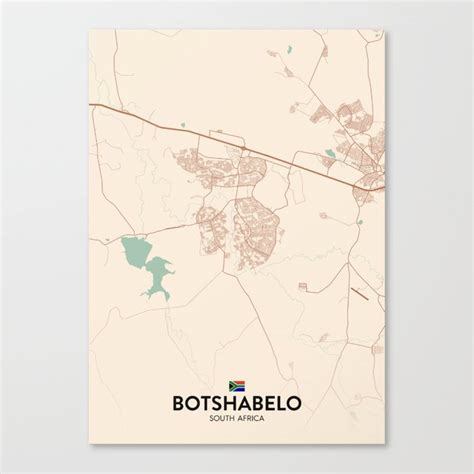 Botshabelo, South Africa - Vintage City Map Canvas Print by IMR Designs | Society6