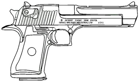 Desert Eagle Drawing Sketch Coloring Page