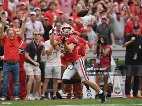 Georgia Bulldogs Wide Receiver Ladd McConkey watches the ball during ...