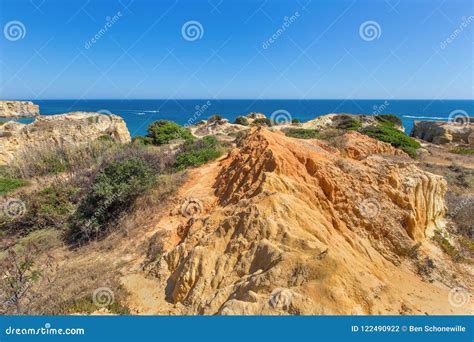 Rocky Mountains and Vegetation at Portuguese Coast Stock Photo - Image ...