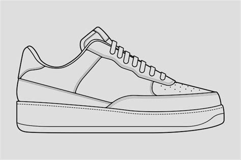 Premium Vector | Outline cool sneakers shoes sneaker outline drawing ...