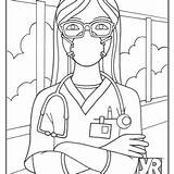 Lady Doctor Coloring Pages sketch template