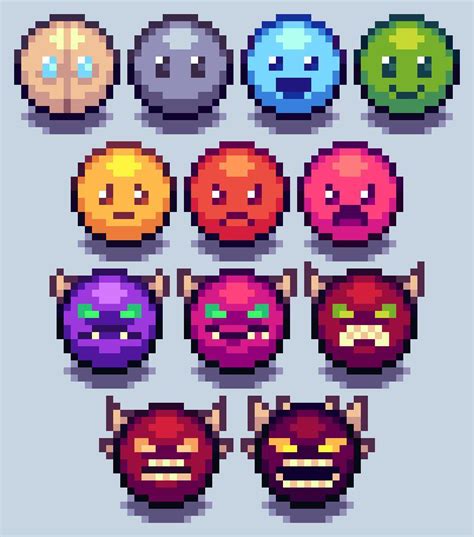 Pixel art demon faces are completed! Let me know what you think! : r ...